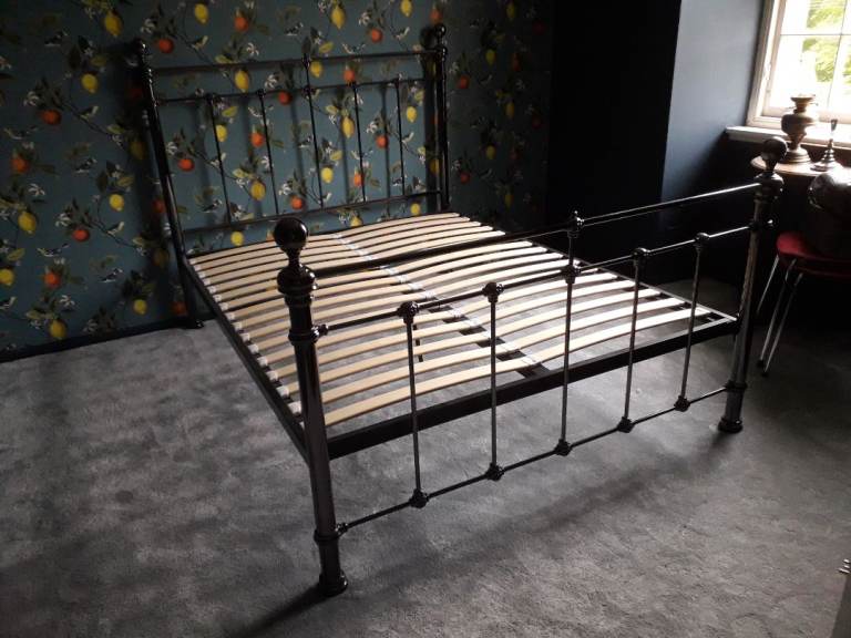 Metal bed frame.