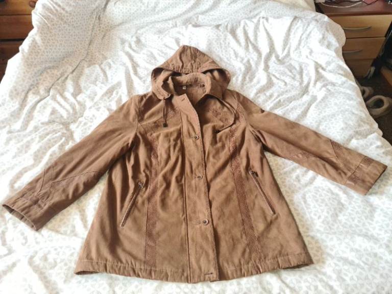 Lemara Hooded Jacket, Brown gb14 Very Good Condition