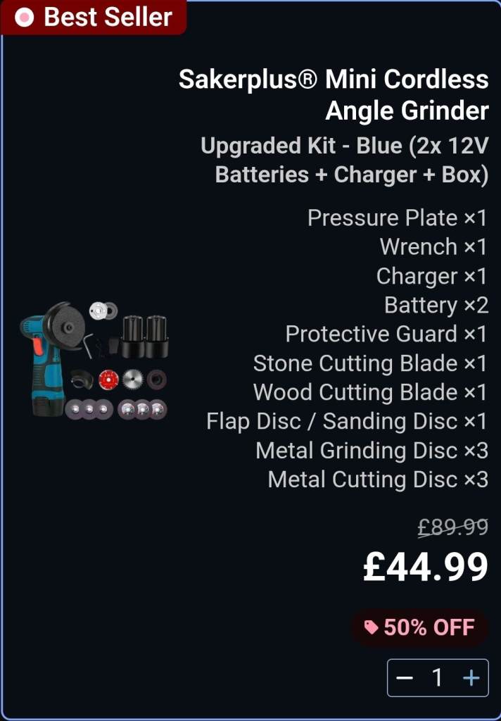 Disc cutter angle grinder Battery operated
