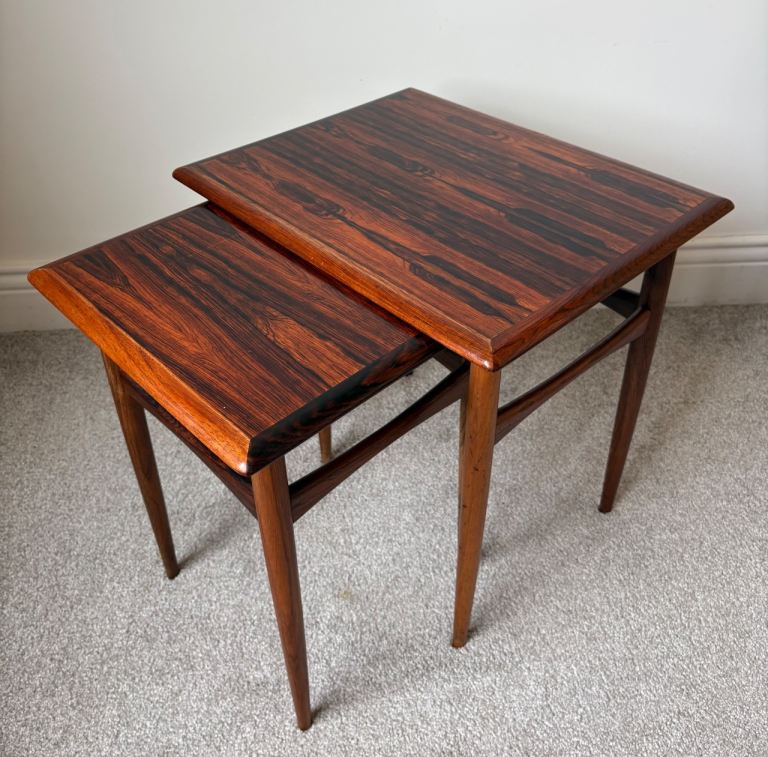 Pair of Vintage, 1960’s Danish 🇩🇰,  Rosewood nesting tables designed by  Arne Hovmand-Olsen