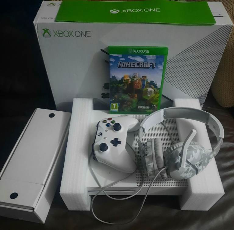 Xbox One S Console with Controller, Headset & Minecraft