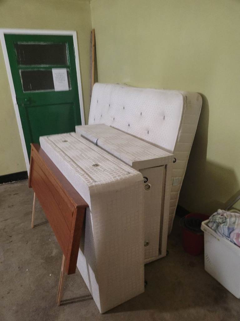 Double Bed with Headboard and Mattress – Good Condition