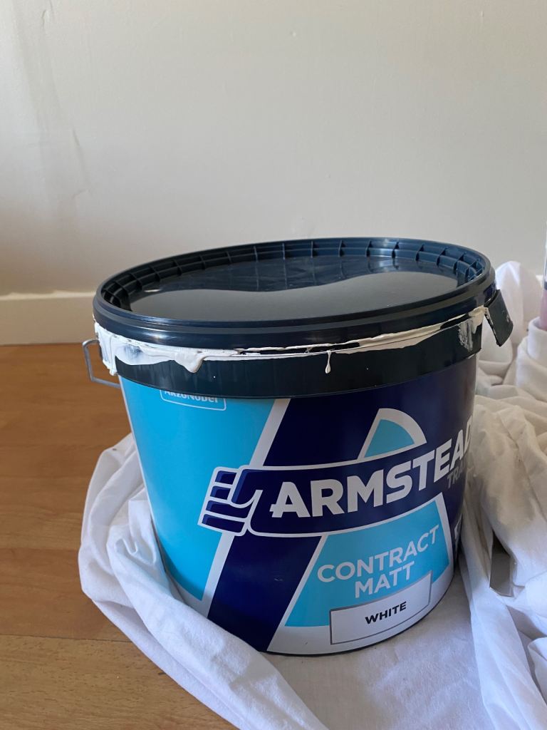 New opened used 7L left Armstead Trade Contract Matt White Primer Paint