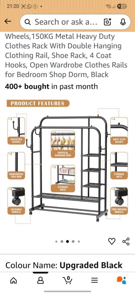 SavvyStor Heavy Duty Clothes Rail 