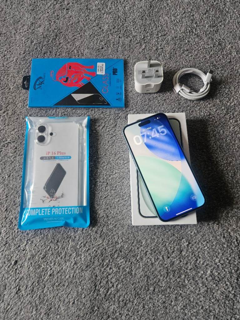 Clean Iphone 16 Plus 5G Bundle 128GB 94% Batt Warranty I Phone
