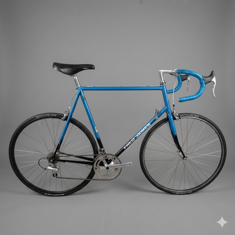 FRED JAMES Vintage Steel Road Bike XL 63cm SERVICED REFURBISHED 9.5kg