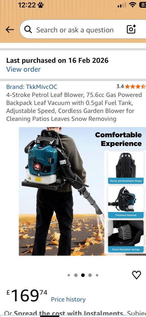 Powerful backpack leaf blower