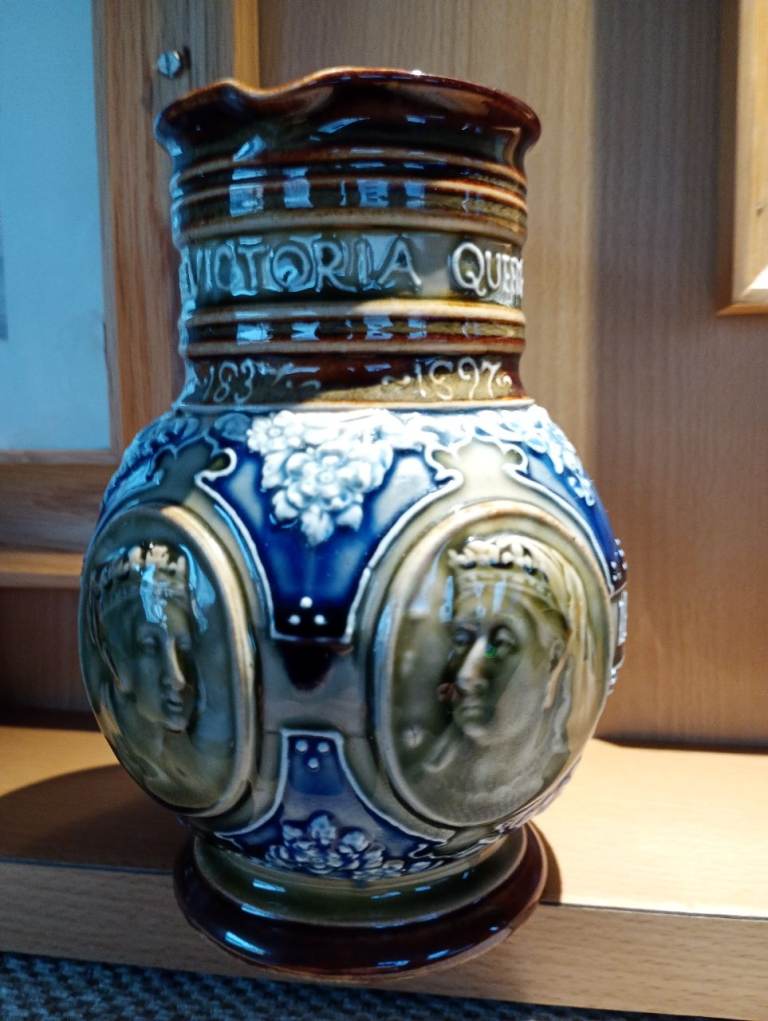 Doulton Lambeth Queen Victoria Diamond jubilee Commemorative Stoneware Jug 1897