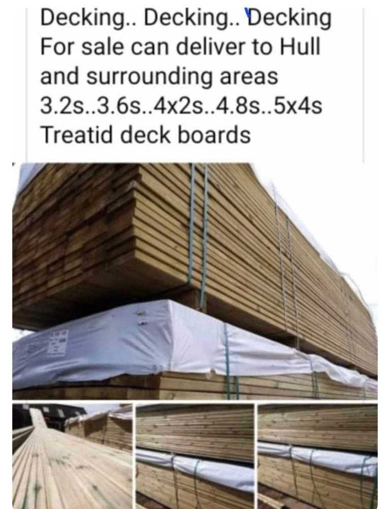 New Treated Deck Boards - Various Sizes Available