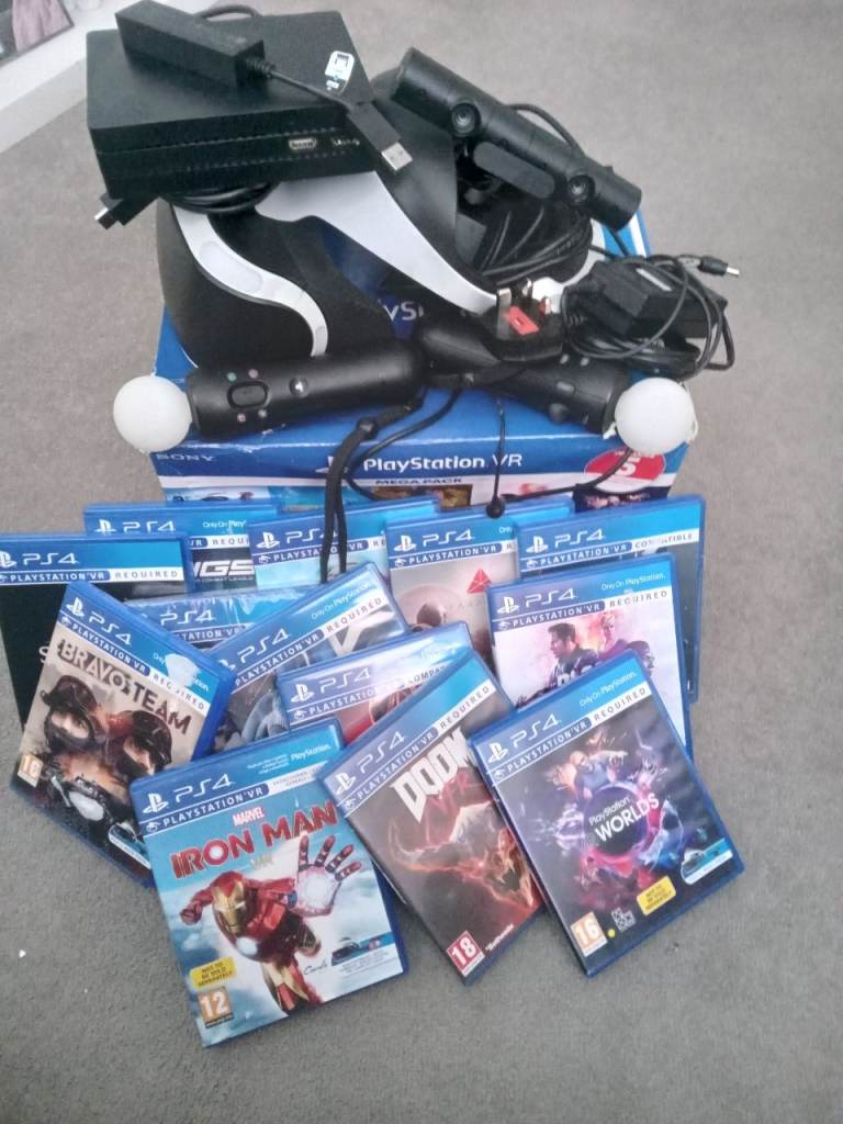 Ps4 vr with 14 games two motion controllers 
