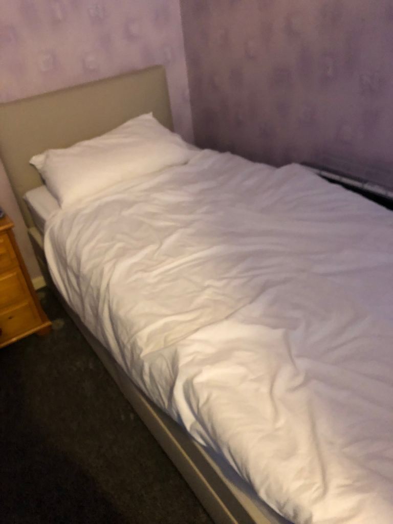 Silent night bed and mattress with headboard 