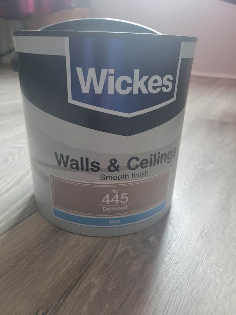 NEW never opened Wickes 2.5L matt 'driftwood' brown paint 