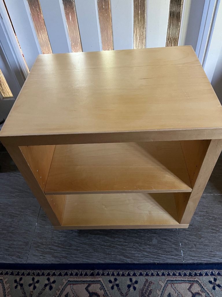 IKEA cube wheeled shelved unit. Light oak.  