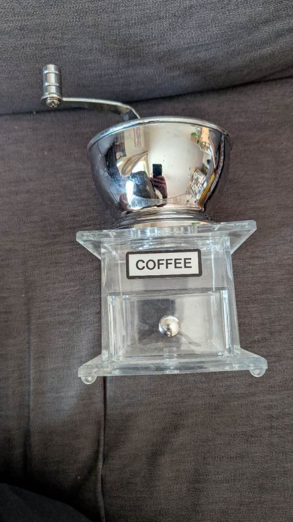 Manual Coffee Grinder with Clear Base – Unused 