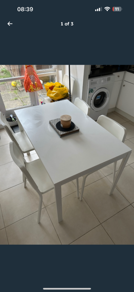 image for Ikea extending dining table and 6 chairs had 6 months