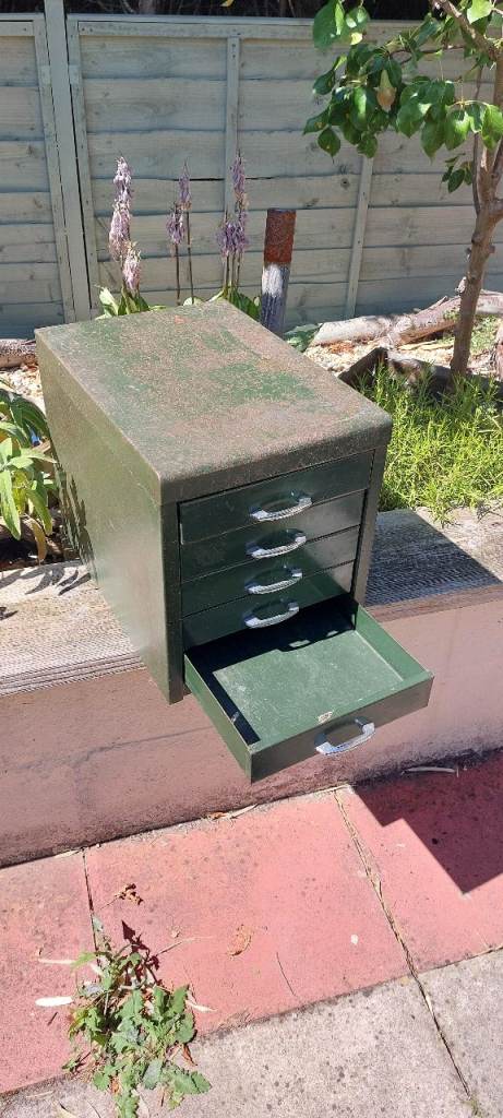 Vintage Green Metal Drawer set