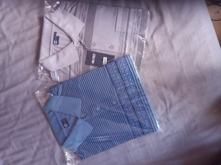 2 MEN'S SIZE LARGE SHORT SLEEVED SHIRTS 