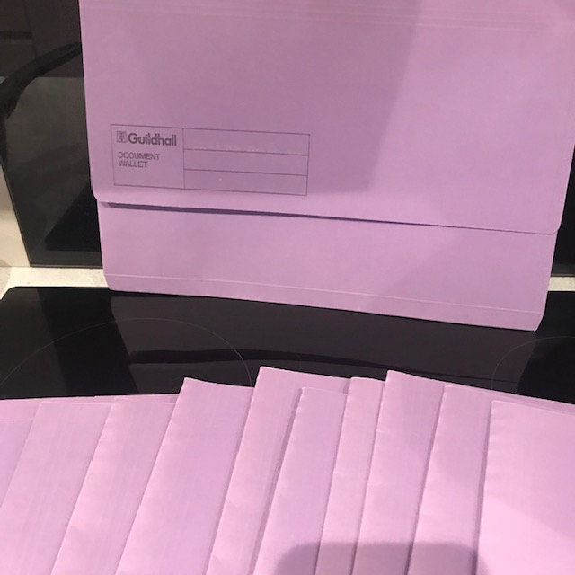 New !5  Purple  Document Folders  /Wallets