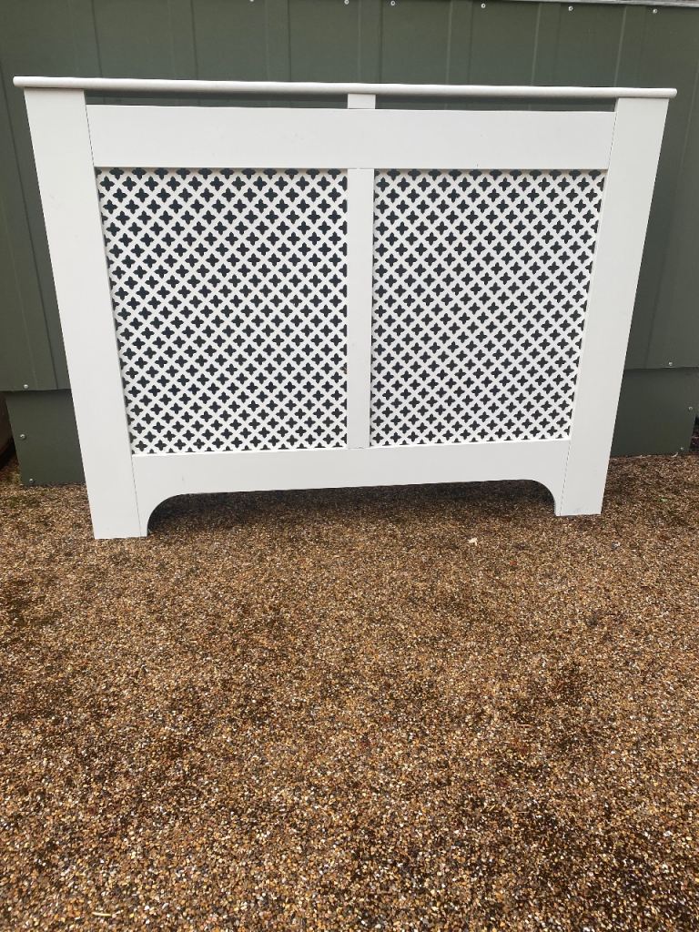 White lattice radiator covers/shelf