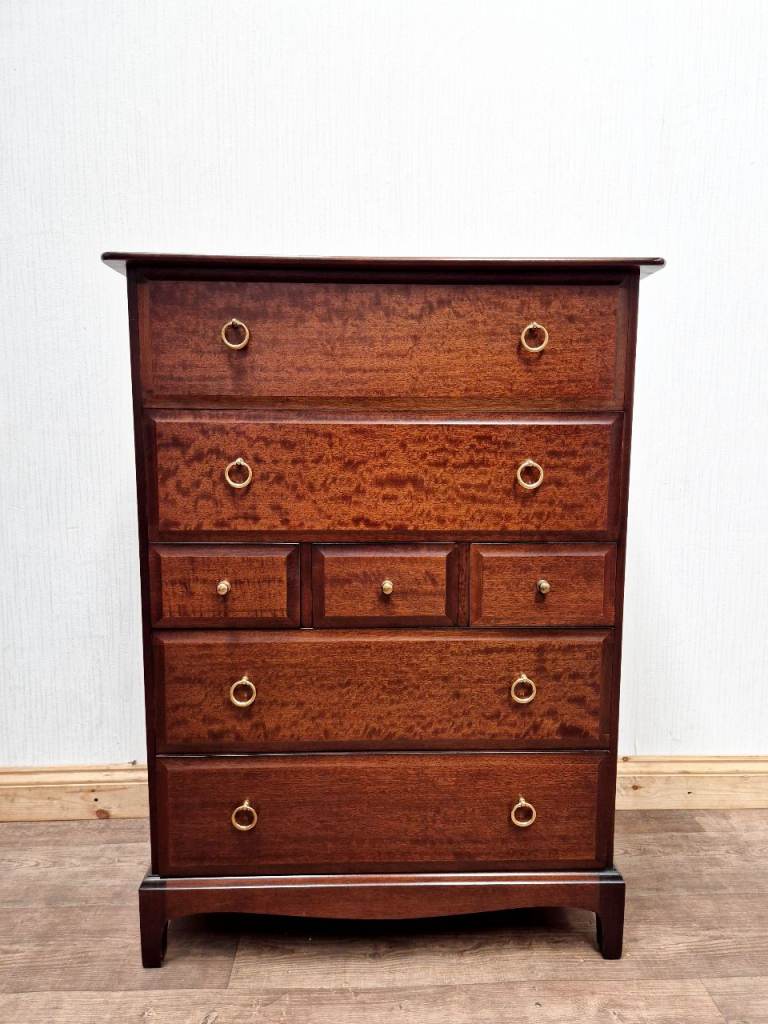 Stag Minstrel Dressing Chest Tallboy Dresser 7 Drawers Tall boy Used Furniture Second-hand 