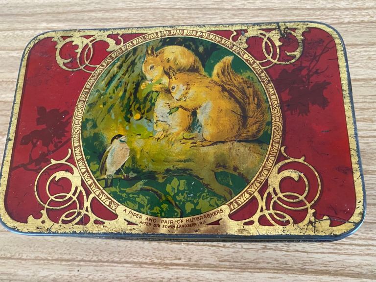 Vintage 1930’s Squirrel Confectionery Tin