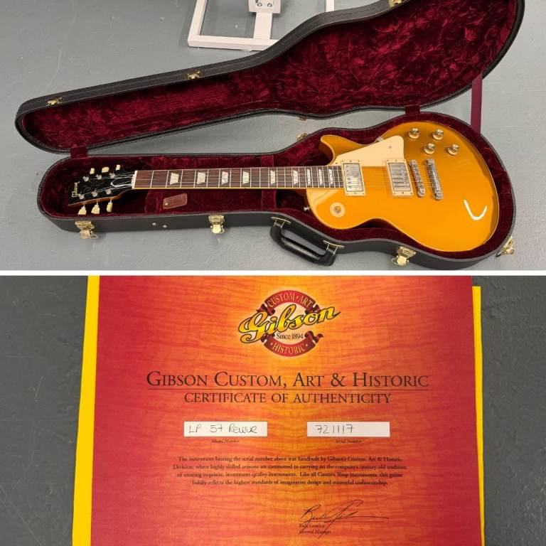 2002 Gibson Art & Historic Custom Shop 1957 Reissue Les Paul Goldtop ...
