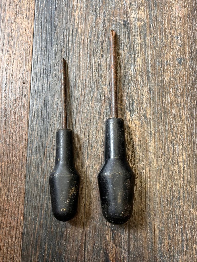 Vintage Collectable Tools Two Rubber Handled Crosshead Screwdrivers