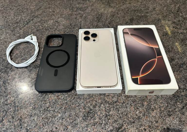 Apple iPhone 16 Pro Max – 256GB – Desert Titanium – Unlocked - Battery Health 92%