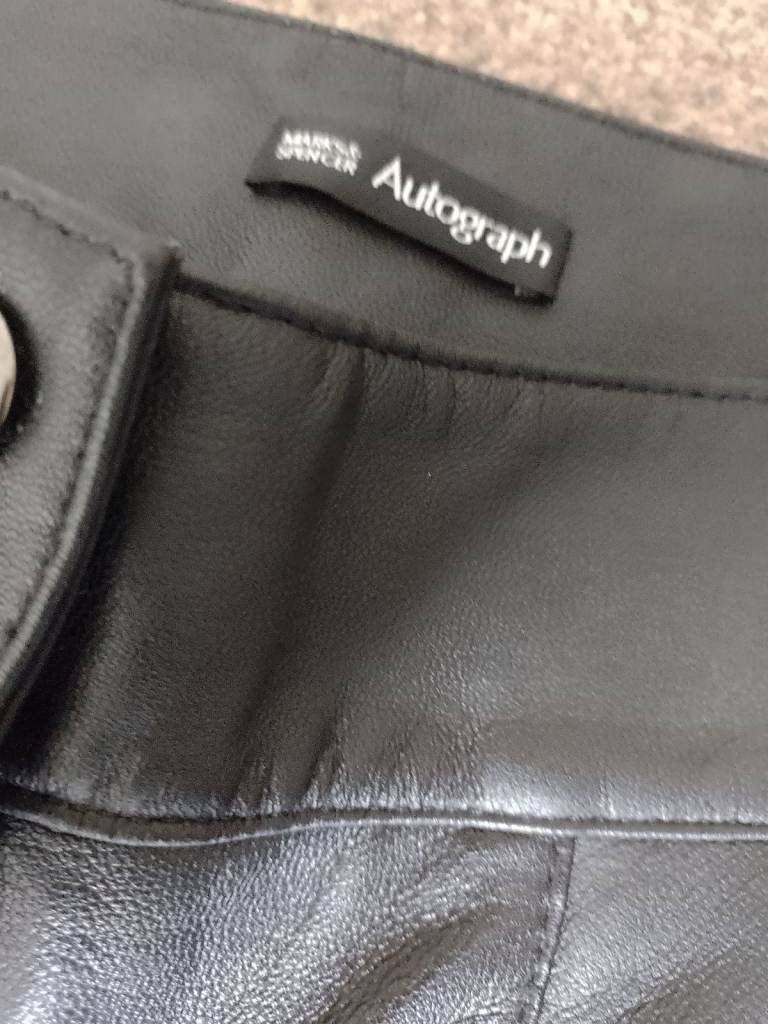 M&S AUTOGRAPH LEATHER TROUSERS