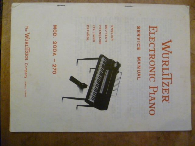 WURLITZER EP200 SERVICE MANUAL
