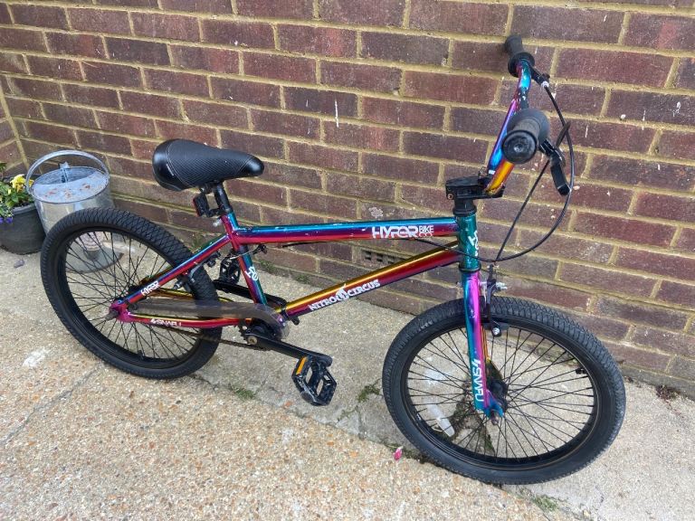Bike Hyper Nitro Circus Jet Fuel BMX Bicycle  Rainbow Chrome Finish Frame