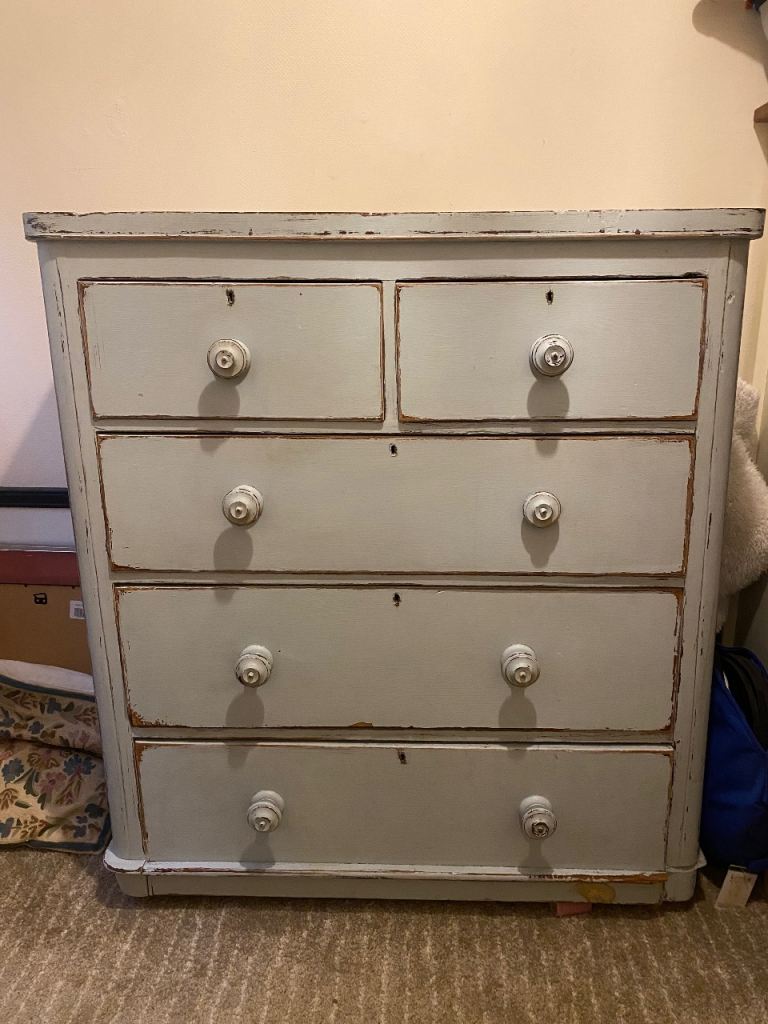 Vintage pale blue chest of drawers