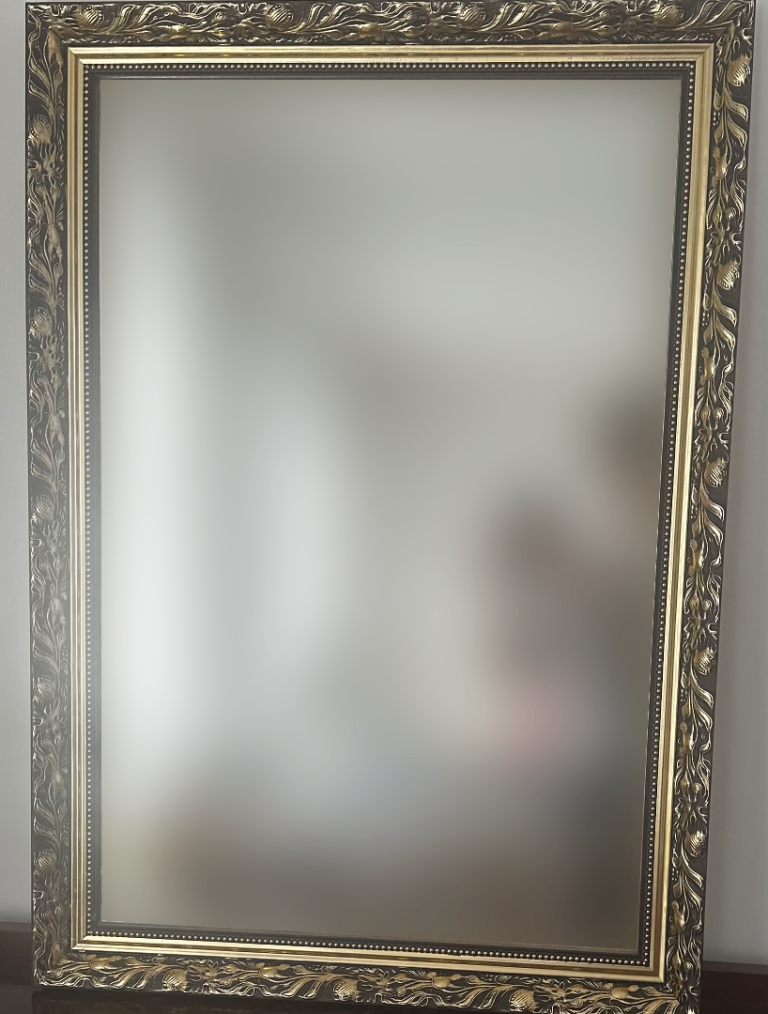 image for - Vintage-Style Decorative Gold Mirror - 86cm x 60cm