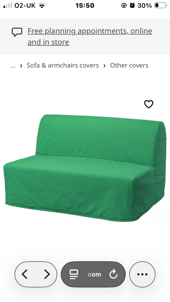 Lycksele 2 seater sofa bed cover.