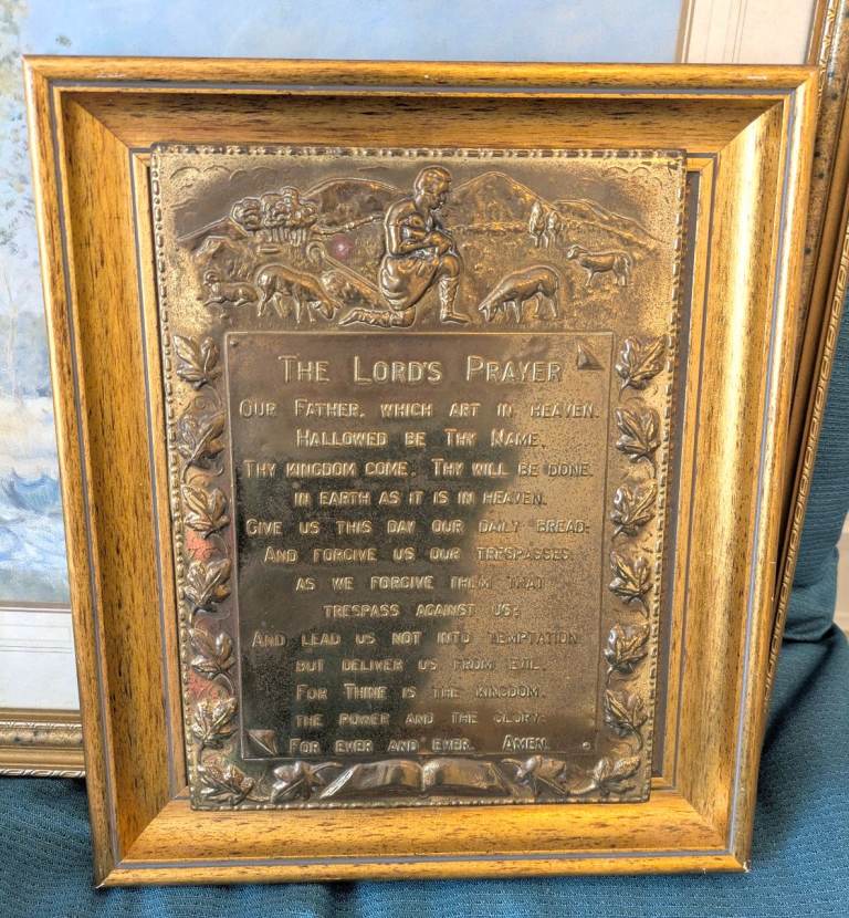 Framed Brass Lord's Prayer