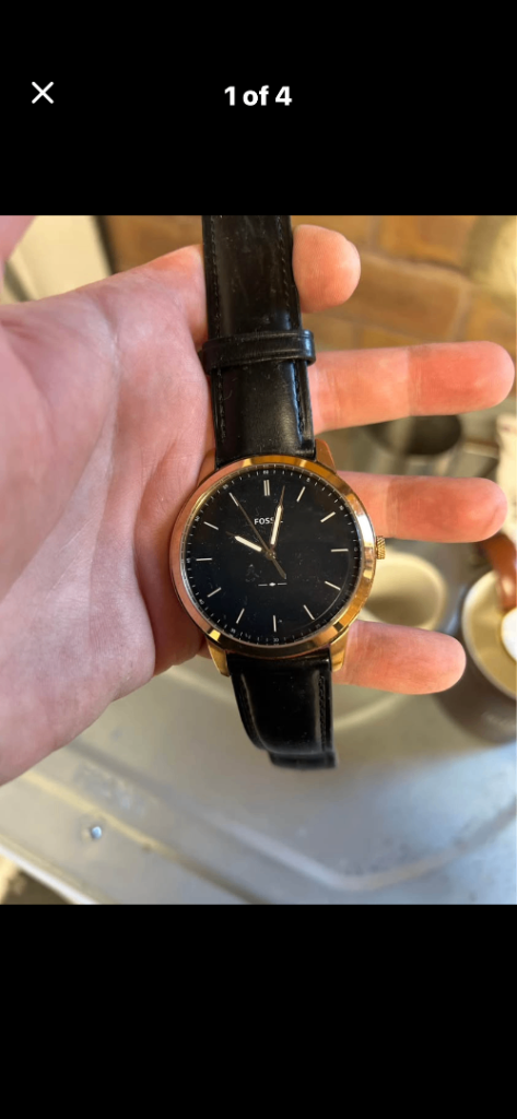 Men’s watch Fossil black Leather strap 