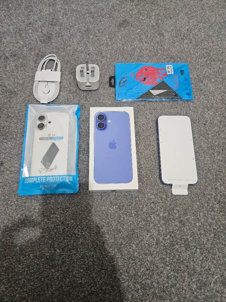 Brand New Iphone 16 5G 0 Cycle Charges 128GB Unlocked Blue Warranty I Phone