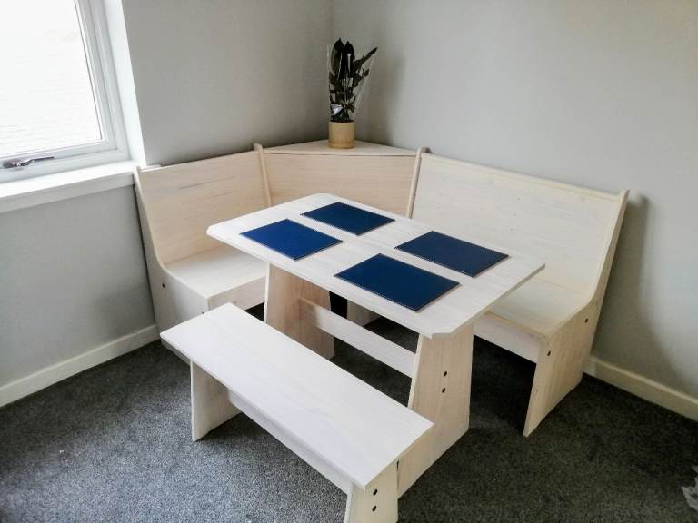 Corner dining table and bench