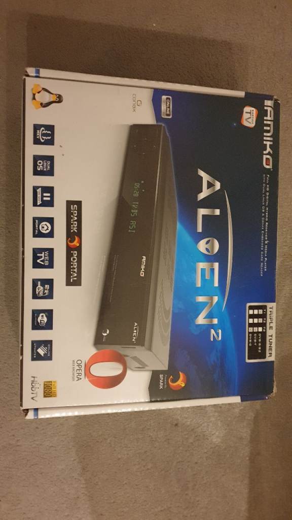 Amiko Alien 2 Satellite Receiver & Media Player - Boxed/Twin Tuner- Linux HDMI. 