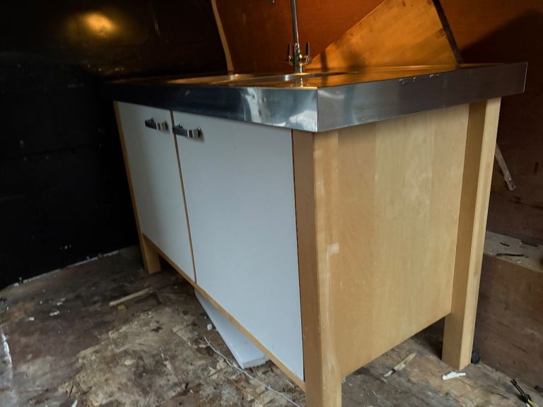 Stainless Steel Double Sink with White Kitchen Base Unit | in Victoria ...