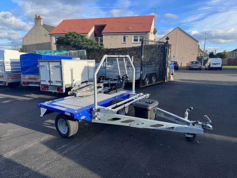 SINGLE MOTORBIKE TRAILER WITH REMOVABLE BIKE RACK 750KG