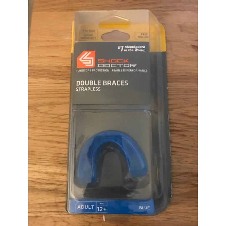 Shock Doctor double braces strapless adult (12+) blue mouth guard 