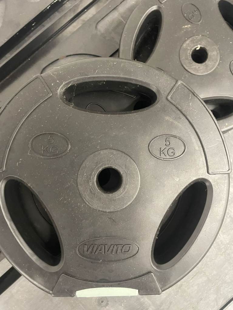 Viavito 5KG Tri grip Vinyl Standard Weight Plates - Great For Home Gym Use