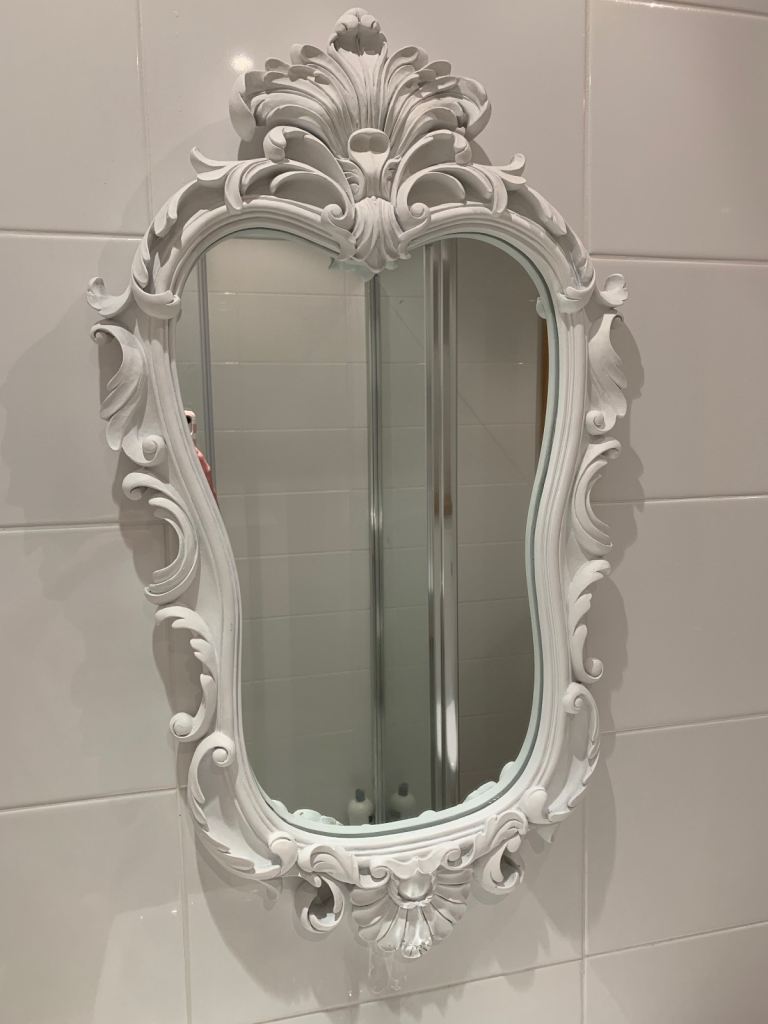 Beautiful white French style ornate mirrors 