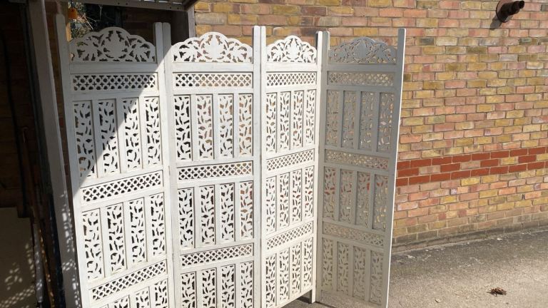 Cream wooden room divider 