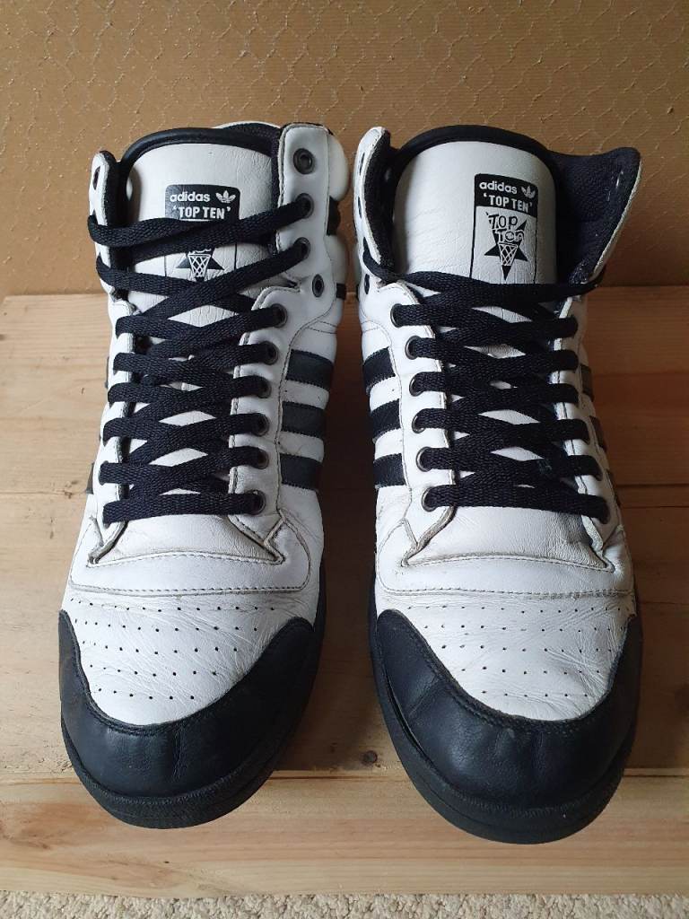 Adidas High Tops Black & White - SIZE 13.5