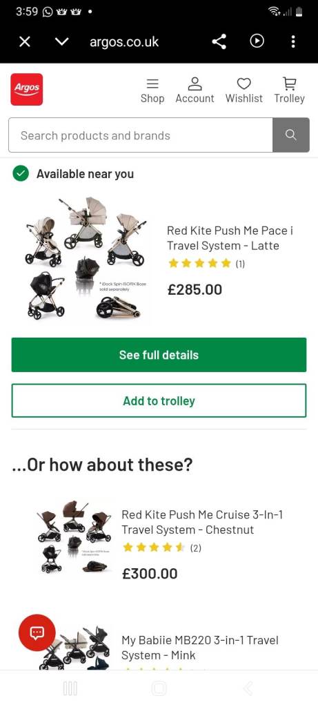 Red kite travel system 