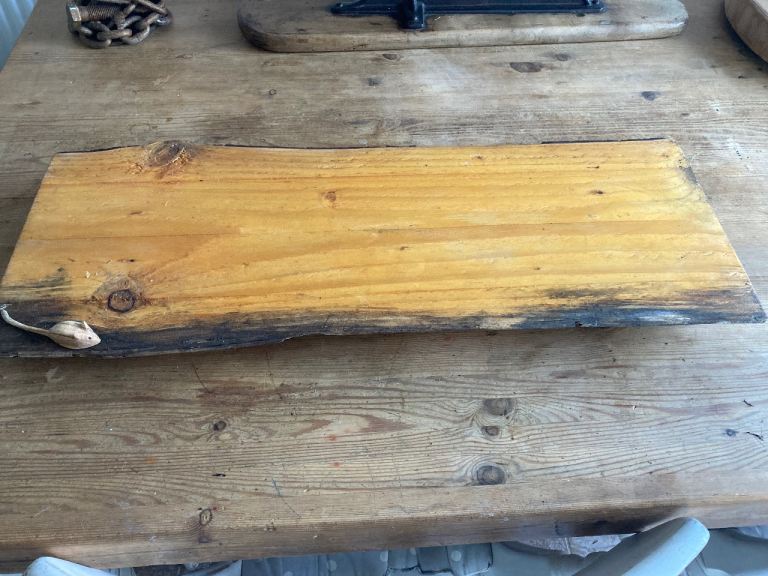 Wooden Live Edge Serving Platter With Mouse Detail Wedding Accessory 