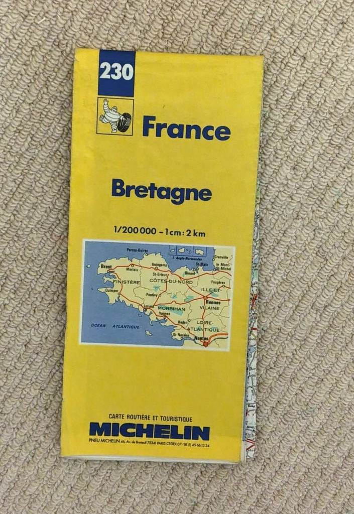 Michelin Map of Brittany, France - # 230