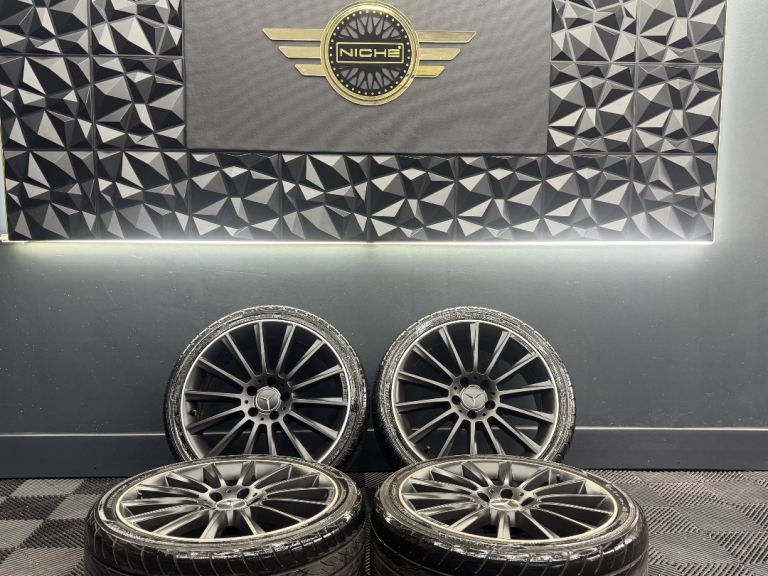 19” inch genuine mercedes amg turbine c63 c43 e63 alloys wheels 5x112 c e class 